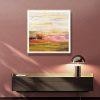 100cmx100cm Blooming Field Gold Frame Canvas Wall Art