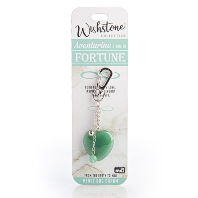 Wishstone Collection Aventurine Heart Bag Charm