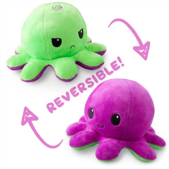 Reversible Plushie – Octopus – Green/Purple