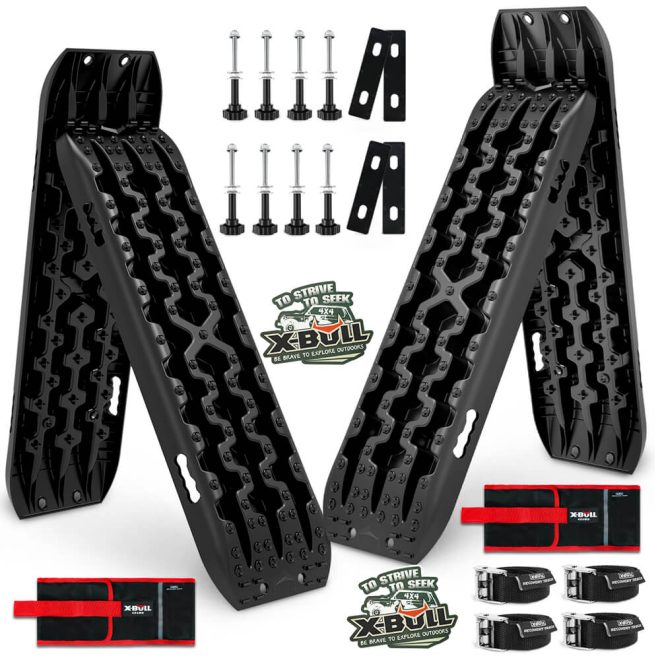 X-BULL Recovery tracks Boards 10T 2 Pairs Sand Mud Snow With Mounting Bolts pins Black