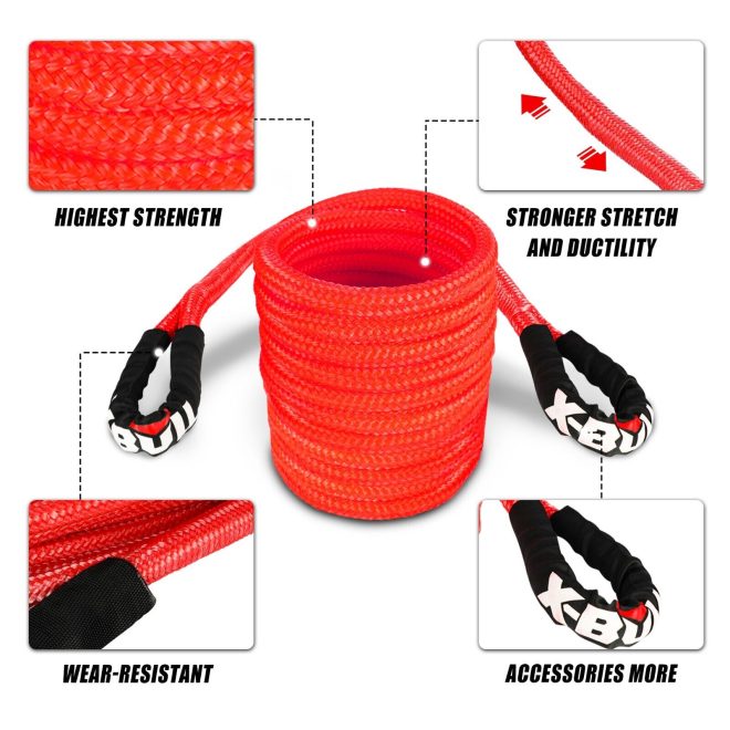 X-BULL Kinetic Rope Snatch Strap Recovery Kit Dyneema Tow Winch – 22×9 mm