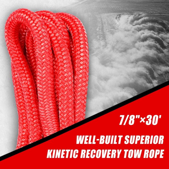 X-BULL Kinetic Rope Snatch Strap Recovery Kit Dyneema Tow Winch – 22×9 mm