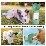 Portable Dog Water Bottle with Food Container Leak Proof Dog Water Dispenser – Green