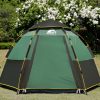 Waterproof Instant Camping Tent 4/5/6 Person Easy Quick Setup Dome Hexagonal Family Tents For Camping, Double Layer Flysheet Can Be Used As Beach Shel – Green