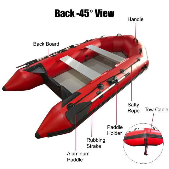 2.3m Inflatable Dinghy Boat Tender Pontoon Rescue – Red