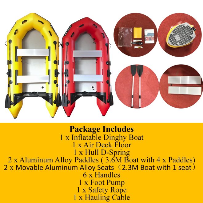 2.3m Inflatable Dinghy Boat Tender Pontoon Rescue – Red