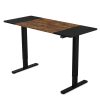 FORTIA Sit Stand Standing Desk, 72-118cm Height Adjustable, 70kg Load, Frame – 140×60 cm, Oak and Black