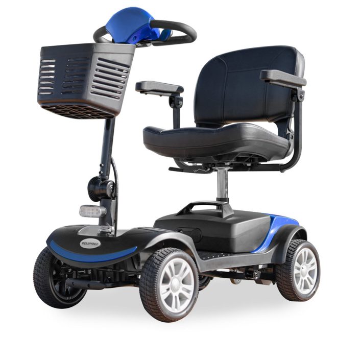 EQUIPMED Mobility Scooter Electric Motorised Power Portable 4 Wheel Folding – Blue