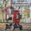 EQUIPMED Mobility Scooter Electric Motorized Ride On E-Scooter for Elderly Older Adult Handicap Aid – Red