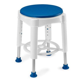 EQUIPMED Adjustable Bath Shower Seat Chair Stool Swivel Rotating Bath Aid