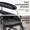 EQUIPMED 24 Inch Portable Folding Wheelchair 24″ Mobility Wheel Chair Alloy, Senior Elderly Aid