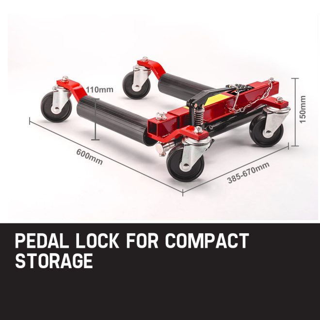 T-REX 4x 12 Vehicle Positioning Jacks – Wheel Dollies Car Go Dolly Jack Skates