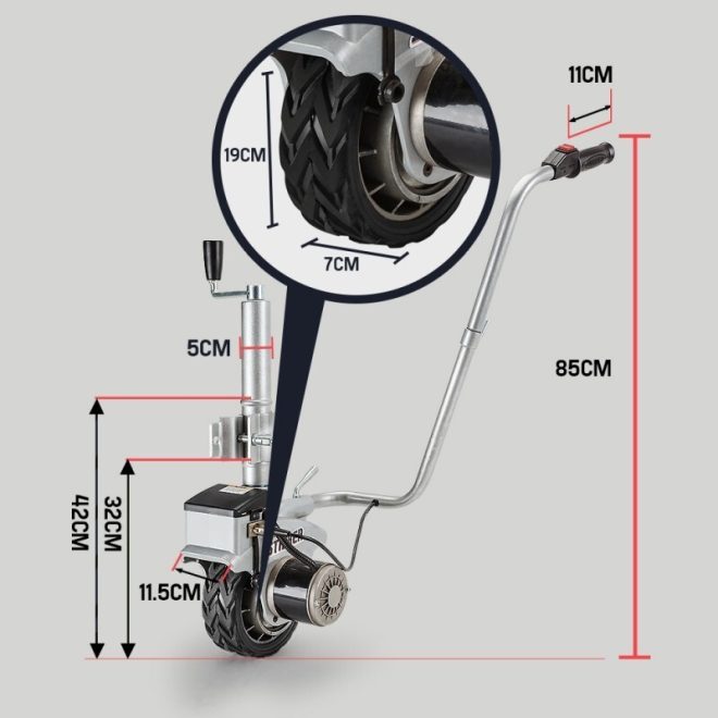 T-REX Motorised Jockey Wheel Electric Power Mover 12V 350W Caravan Trailer Boat. – Type 1