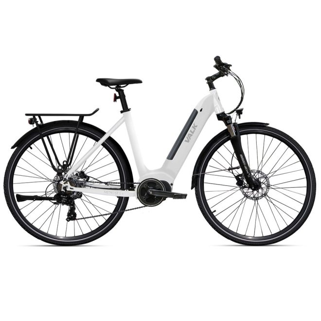 2023 Valk Metro ST 5 + Electric Bike, Mid-Drive, Step-Through, Large – White