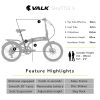 VALK Shuttle 5 Electric Folding Bike, Gen II, 20″ Tyres, Shimano 7-Speed – Dark Grey