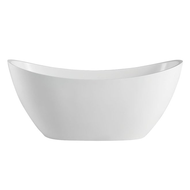 MARBELLA Freestanding Bath Tub Bathtub 1680x760x730 Round Standing Acrylic Gloss