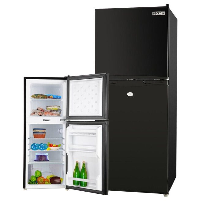 GECKO 125L Portable Fridge Freezer Camping Motorhome Caravan Upright Fridges 12V/24V/240V – Black