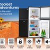 GECKO 125L Portable Fridge Freezer Camping Motorhome Caravan Upright Fridges 12V/24V/240V – Black