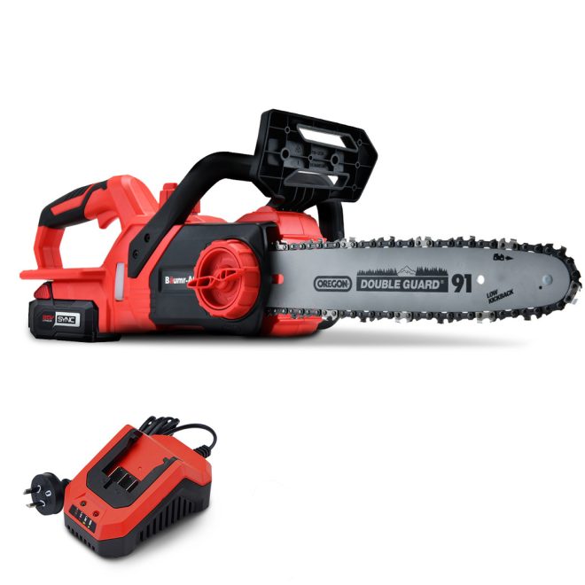 Baumr-AG 20V 12 Inch Electric Cordless Chainsaw 4Ah Lithium Battery Lightweight Wood Garden Cutter