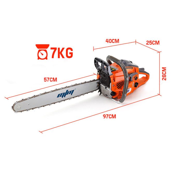 MTM Petrol Commercial Chainsaw 22 Bar E-Start Tree Pruning Chain Saw Top Handle. – 62SX MTM