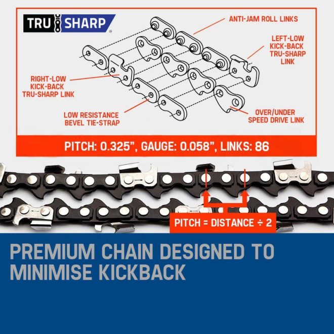 MTM Petrol Commercial Chainsaw 22 Bar E-Start Tree Pruning Chain Saw Top Handle. – 62SX MTM