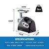 EuroChef 2800W Electric Meat Grinder Mincer Sausage Filler Kibbe Maker Stuffer Kitchen. – Black