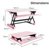 FORTIA Height Adjustable Standing Desk Riser Sit/Stand Computer Desktop Office. – Pink