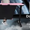 OVERDRIVE Gaming Computer PC Desk Z-Style, Pink and Black, Cable Management