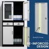 Stationery Cabinet Office Storage Metal Lockable 4 Door Cupboard Drawers