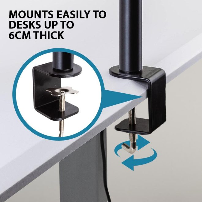 FORTIA Desk Monitor Stand Arm – Dual Computer Holder Screen Riser Bracket – 2 Screen