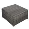 LONDON RATTAN Outdoor Wicker Coffee Table Patio Furniture 1 Piece, Grey