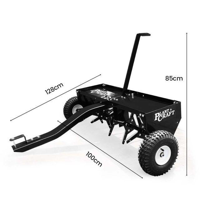 PlantCraft Tow Behind Plug Lawn Aerator 1m (40″) Wide, Universal Hitch for Ride on Mower, Garden Tractor