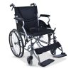 EQUIPMED 20 Inch Folding Wheelchair Lightweight Aluminium Portable with Park Brakes, Black