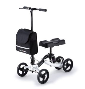 Knee Scooter Walker, Disc Brake – Suspension Bag – Broken Leg Ankle Foot Mobility – Crutches Alternative –