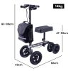 Knee Scooter Walker, 10 inch Tyres Dual Brakes Bag – Broken Leg Ankle Foot Mobility – Crutches Alternative – Titanium colour