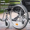 EQUIPMED Extra-Wide Folding Wheelchair, Aluminium Frame, 150kg Capacity, 24 Inch Wheels, Park Brakes, Black