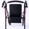 EQUIPMED 4 Wheel Lightweight Rollator Walker, Aluminium Frame, Seat, Carry Bag, for Seniors, Red