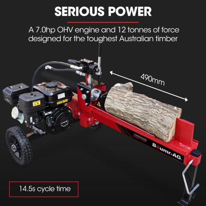 Baumr-AG 12 Tonne Petrol Hydraulic Wood Log Splitter – HPS400