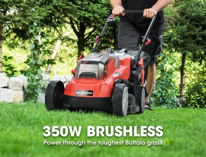 BAUMR-AG 40V Electric Cordless Lawn Mower Kit Battery Powered w/ 2x 2.0Ah Lithium Batteries