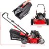 Baumr-AG Lawn Mower 139CC 17 Petrol Push Lawnmower 4-Stroke Engine Catch. – Red