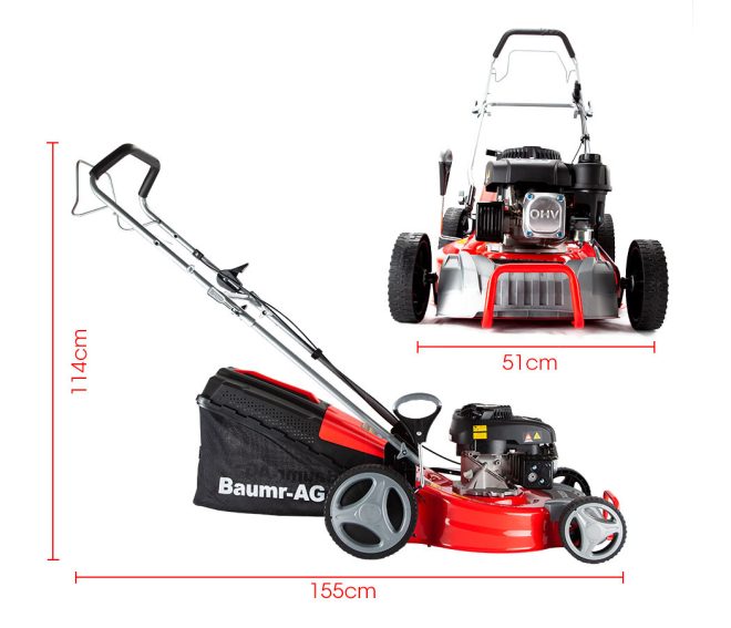 Baumr-AG Lawn Mower 18 Petrol Self-Propelled Push Lawnmower 4-Stroke – 175cc