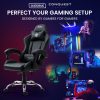 OVERDRIVE Conquest Series Reclining Gaming Ergonomic Office Chair with Lumbar and Neck Pillows – Black