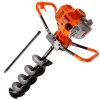 POWERBLADE Post Hole Digger Posthole Earth Auger Fence Borer Petrol Drill – Orange, 62 CC