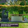 PROTEGE Solar Fountain Water Feature Outdoor Bird Bath with LED Lights – Charcoal