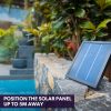 PROTEGE Solar Fountain Water Feature Outdoor 4 Bowl with LED Lights – Charcoal