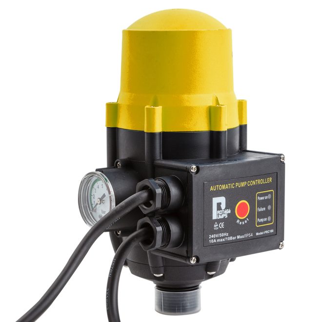 PROTEGE Automatic Water Pump Controller Pressure Electric Switch Adjustable – Yellow