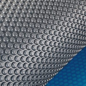 AURELAQUA Solar Swimming Pool Cover 500 Micron Heater Bubble Blanket – 11×6.2 m, Blue and Silver