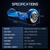 BULLET Electric Hoverboard Scooter 6.5 Inch Wheels, Colour LED Lighting, Carry Bag, Gen III – Blue Galaxy