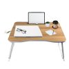 Extra Large Multifunctional Portable Bed Tray Laptop Desk (White Oak)