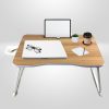 Extra Large Multifunctional Portable Bed Tray Laptop Desk (White Oak)